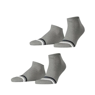 Abbildung von Esprit Accent Stripe 2PACK Sneaker Socken, Herren, Größe: 43 46, Light grey