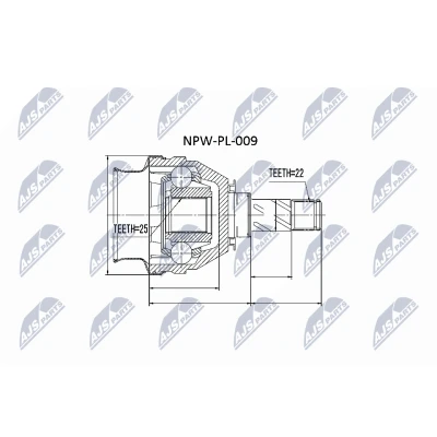 Abbildung von NTY NPW PL 009 Gelenksatz getriebeseitig OPEL: Astra F CC, Zafira A, Calibra A