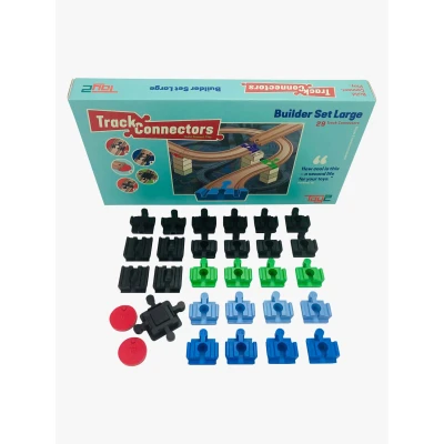 Abbildung von TOY2 Builder Set Large mit 29 Schienenverbindern Bauset Verschiedene Track Connectors Holzschienen Verbinder