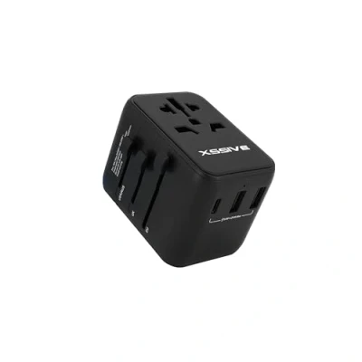 Abbildung von Reiseadapter Weltweit, Travel Adapter, Steckdosenadapter mit 2 USB, 1 USB C + AC Steckdose, Reisestecker Internationaler für US, UK, EU, AUS