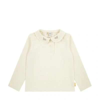Abbildung von Steiff Poloshirt Langarm EU Größe 116 Eggnog, Mädchen Polo Shirt langärmelig, Polohemd für Kinder, Hemd mit Kragen, Longsleeve, weich und bequem, waschmaschinenfest