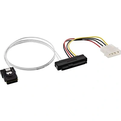 Abbildung von InLine® SAS Anschlusskabel, Mini SFF 8087 an 1x 8482 + Strom, einzene HDD Controller, 0,75m