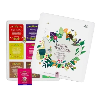 Abbildung von ETS Tee Geschenkbox aus Metall &quot;Luxury Tea Collection&quot; mit 72 BIO Tees Geschenk zu Weihnachten, Ostern, Geburtstag