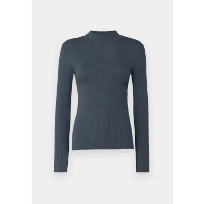 Abbildung von Pieces Pckitte ZIP Tneck Langarmshirt, Damen, Größe: XS, Ombre blue