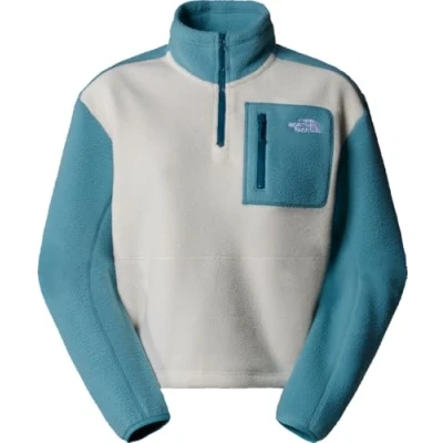 Abbildung von The North Face Yumiori ¼ ZIP Fleecepullover, Damen, Größe: XL, Algae blue/white dune/midnight petrol