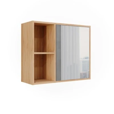 Abbildung von Vicco Badspiegelschrank Lucie, Bambus, 54 x 44.5 cm mit Spiegel