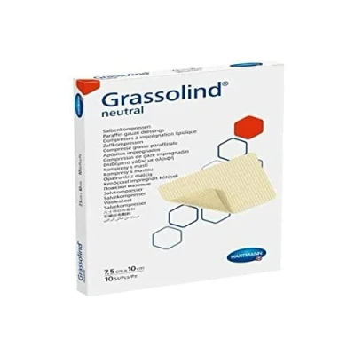 Abbildung von Grassolind Salbenkompressen 7,5x10 cm steril