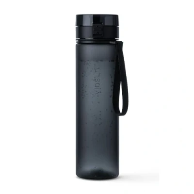 Abbildung von Vinsun Trinkflasche 1L, Kohlensäure geeignet, auslaufsicher Schwarz, BPA frei, Geruchs und Geschmacksneutral, Kohlensäure,