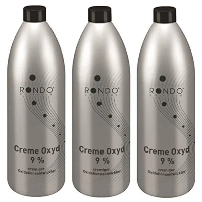 Abbildung von Rondo Cremeoxyd 9% 1000ml Creme Entwickler Oxidant Oxidationsmittel (3 Stück)