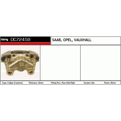 Abbildung von DELCO Remy DC72459 Bremssattel Stahlguss Remanufactured SAAB: 9 3 Cabrio, Limousine, Kombi, OPEL: Vectra B Caravan, CC