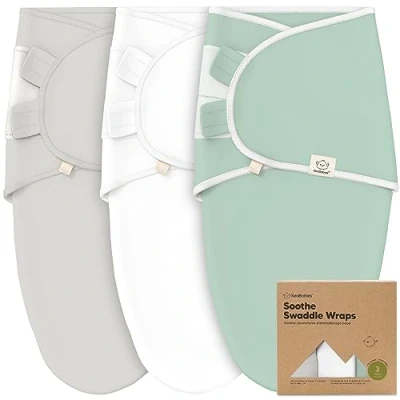 Abbildung von KeaBabies 3 Pack Bio Baby Schlafsack zum Pucken Ergonomische Pucksack 0 6 Monate, Neugeborene Wickeldecke, Pucktuch, Puck Schlafsack, (Sage, L)