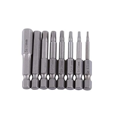 Abbildung von 8 Stück 50 mm 1/4 Zoll Sechskant Schraubendreher Bits mit magnetischem Sechskantkopf, H1.5/H2/H2.5/H3/H4/H5/H6/H8 Inbus Bit Set