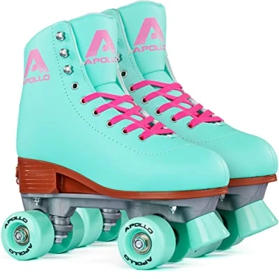 Abbildung von Apollo Disco Roller, Classic Roller Rollschuhe für Kinder und Erwachsene größenverstellbare Quad Skates, 3 Größen, verstellbar von 31 bis 42 Damen in schicken Designs