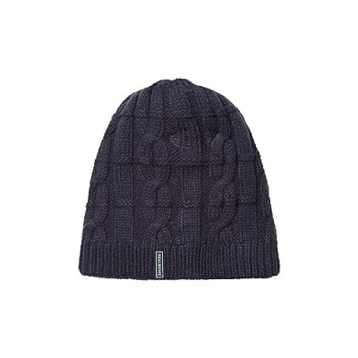 Abbildung von SEALSKINZ Blakeney Strickmütze für kaltes Wetter, mit Zopfmuster, wasserdicht, Marineblau, Größe L/XL