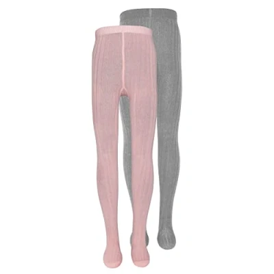 Abbildung von Ewers 2 PACK Strumpfhose für Kinder, Größe: 122 128, Grau melange/wildrose