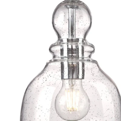 Abbildung von 61007 Einflammige Pendelleuchte von Westinghouse Lighting für den Innenbereich, Ausführung in gebürstetem Nickel mit klarem Antikglas
