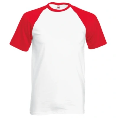 Abbildung von Fruit of the Loom Herren T Shirt Valueweight Kurzarm Baseball 61 026 0 White/Red S