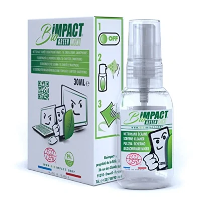 Abbildung von Handy reiniger und brillenreiniger 30ml natürliches Bildschirmreinigungsspray Ecocert zertifiziert biologisch
