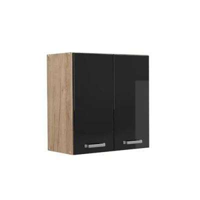 Abbildung von Vicco Hängeschrank R Line, Schwarz Hochglanz/Goldkraft Eiche, 60 cm
