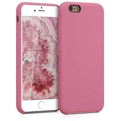 Abbildung von kwmobile Hülle kompatibel mit Apple iPhone 6 / 6S Silikon Handy Case Handyhülle weiche Oberfläche kabelloses Laden Dark Rose