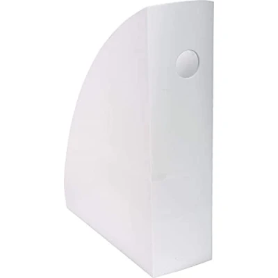 Abbildung von Exacompta 18213D Stehsammler MAG CUBE für DIN A4+ aus Kunststoff 266 x 82 305 mm Weiß ideal die Ablage Ihre Dokumente Zeitschriftensammler Ringordner Aktenordner