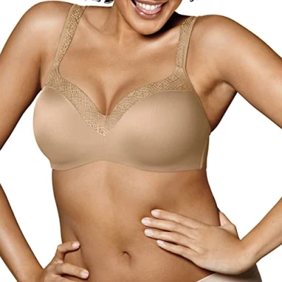 Abbildung von Playtex Damen Secrets Coverage Underwire, Balconette T Shirt Bra for Full Figures BH, Undurchsichtige, Hautfarben, 100D