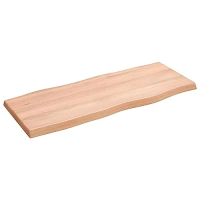 Abbildung von vidaXL Tischplatte, Holzplatte für Tisch Esstisch Couchtisch, Massivholzplatte Handgefertigt mit Baumkante, Ersatztischplatte, Hellbraun 100x40x(2 4) cm Massivholz Behandelt
