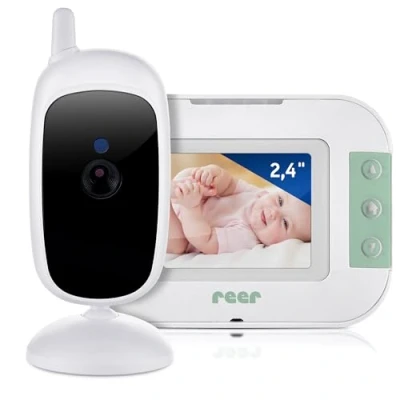 Abbildung von reer BabyCam S Digitales Video Babyphone abhörsicherer FHSS Technologie 300m Reichweite Nachtsicht Gegensprechfunktion integrierte Schlaflieder