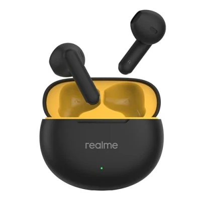 Abbildung von realme Buds T01 wirklich kabellose In Ear Ohrhörer mit AI ENC für Anrufe, 13 mm dynamischer Treiber, bis zu 28 Stunden Akku, 88 Latenz, Bluetooth V5.4 und Google Fast Pair (schwarz)