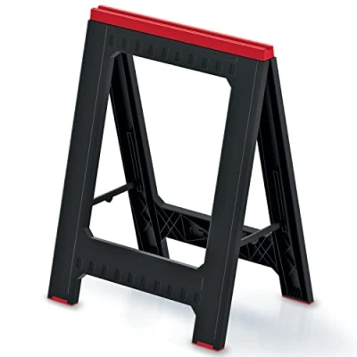 Abbildung von Kistenberg Arbeitsbock Klappbock Sägebock Unterstellbock (zusammenklappbar, fester Stand, rutschfeste Füße, Belastbarkeit 350 kg, Kunststoff, 580 x 415 770 mm)