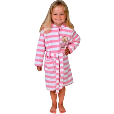 Abbildung von Wörner Kinderbademantel &quot;Teddy Ringel rosa&quot;, (1 St.), mit Stickerei