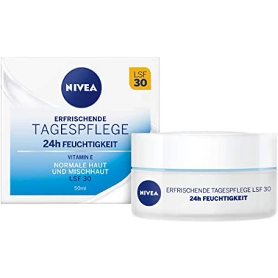 Abbildung von NIVEA Essentials Tagespflege 24h Feuchtigkeit + Frische, Feuchtigkeitscreme mit LSF 30, Tagescreme für normale &amp; Mischhaut, 50 ml