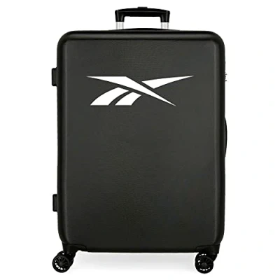 Abbildung von Reebok Portland Medium Koffer Schwarz 48x68x26 cm Starres ABS Seitliches Zahlenschloss 70L 3 kg 4 Doppelräder