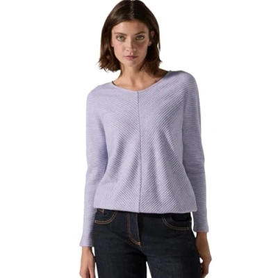 Abbildung von Cecil Melangelook Ottoman Langarmshirt, Damen, Größe: Medium, Lila