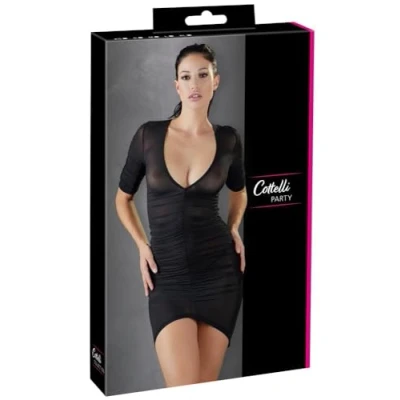 Abbildung von Kleid mit Raffung vorne und hinten, semi transparent