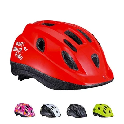 Abbildung von BBB Cycling Unisex Youth Kinder Fahrradhelm Boogy Jungen und Mädchen Radfahren Skateboard Roller Scooter BHE 37 Glänzend Rot L (48 54 cm), glossy red, S