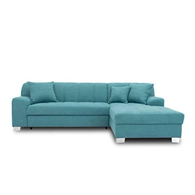 Abbildung von DOMO. collection Ecksofa Capri, Sofa in L Form, Couch, Polsterecke, Eckcouch, Garnitur 239 x 152 75 cm (BxTxH), türkis
