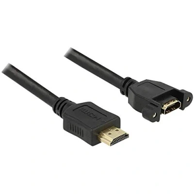 Abbildung von Delock 85102 Kabel HDMI A Stecker auf Buchse zum Einbau 1 m Schwarz