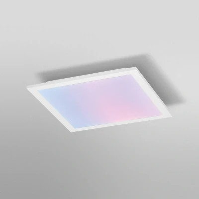 Abbildung von LEDVANCE SMART + WIFI PLANON Magic LED Panelleuchte, weiß, 18W, 1600lm, Weißlichtfunktion, dimmbar, dynamischer RGB Lichteffekt, lange Lebensdauer, App steuerbar, einfache Montage, 2700 6500K