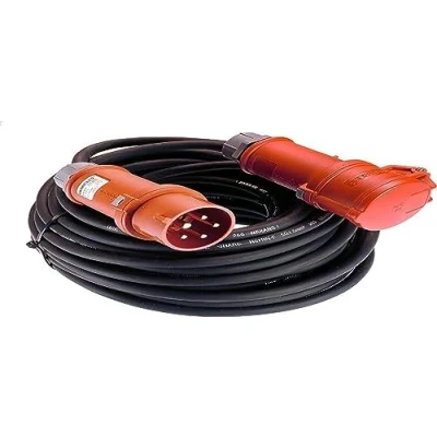 Abbildung von as Schwabe Starkstrom Verlängerungskabel 10 m H07RN F 5G6 400V/32A/ca. 22kW Verlängerungsleitung Baustelle 5 polige, robuste CEE Verlängerung für Außenbereich IP44 Made in Germany, 61031