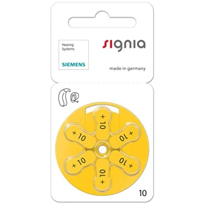 Abbildung von 60 Stück (10 Blister) Siemens Signia Typ 10 Hörgerätebatterie Zinc Air P10 PR70 ZL4 mit 2 LUXTOR® Reinigungstücher für Hörgeräte und Otoplastiken