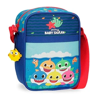Abbildung von Baby Shark Happy Family Umhängetasche Blau 15x19x10 cms Polyester
