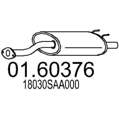 Abbildung von MTS 01.60376 Endschalldämpfer 820 HONDA: Jazz 2 Schrägheck