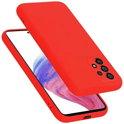 Abbildung von Cadorabo Hülle kompatibel mit Samsung Galaxy A53 5G Silikon Handyhülle für Case aus flüssigem stoßfeste dünne TPU Schutzhülle Liquid ROT