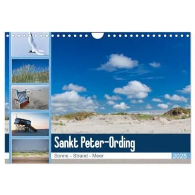 Abbildung von Sankt Peter Ording. Sonne Strand Meer (Wandkalender 2025 DIN A4 quer), CALVENDO Monatskalender