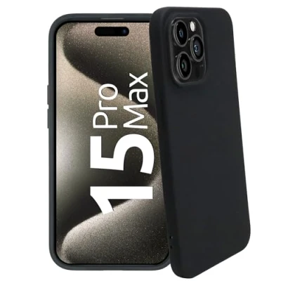 Abbildung von smart engineered se® SOFTCASE Schutz Hülle für iPhone 15 Pro Max schwarz matt Flexible Schutzhülle Passgenau Kratzfest Stoßfest Handyhülle case