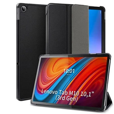 Abbildung von DLveer Hülle für Lenovo Tab M10 (3rd Gen) 10,1 Zoll Slim Smart Schutzhülle mit Stander und Auto Schlaf/wach Funktion 3. Generation 25,7 cm 10.1 TB 328FU/TB 328XU,Schwarz