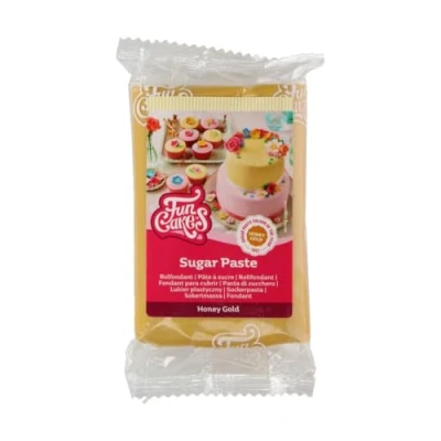 Abbildung von FunCakes Rollfondant Honey Gold: Einfach zu verwenden, glatt, flexibel, weich und biegsam, perfekt zum Dekorieren von Kuchen, halal, koscher glutenfrei, 250 g