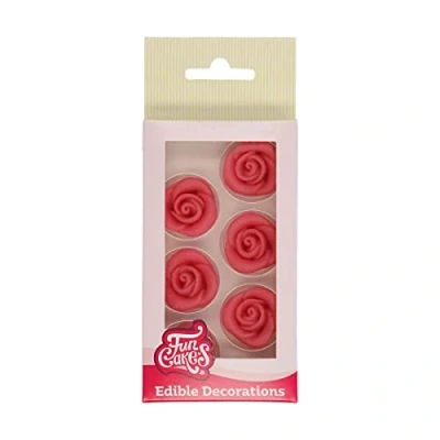 Abbildung von FunCakes Marzipan Dekorationen Rosen Rosa Set/6