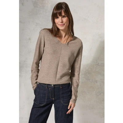 Abbildung von Cecil Strukturmix Strickpullover, Damen, Größe: XL, Beige
